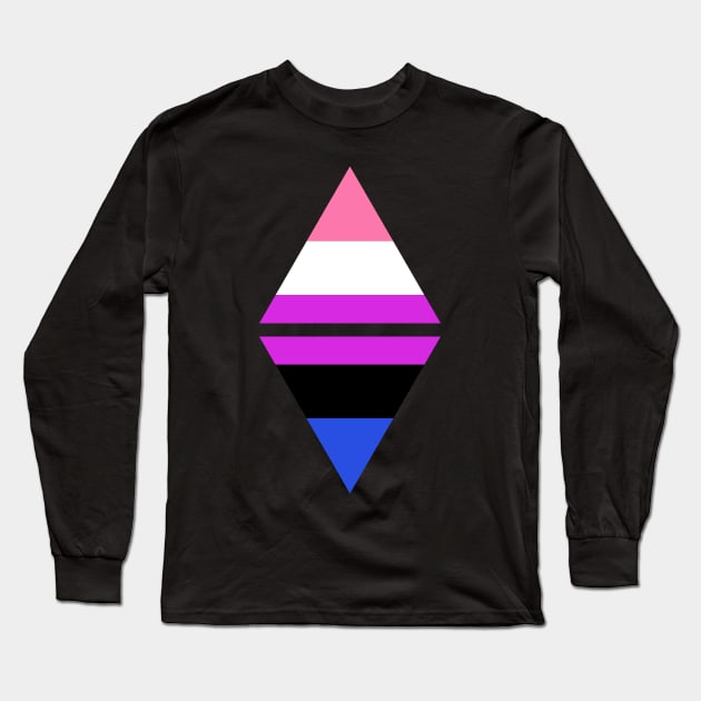 #nerfingwithpride Auxiliary Logo - Gender Fluid Pride Flag Long Sleeve T-Shirt by hollowaydesigns